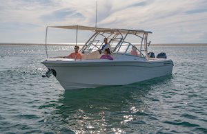Grady-White Freedom 275 27-foot dual console boat bow shade