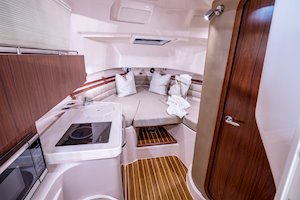 Grady-White Marlin 300 30-foot walkaround cabin boat interior with galley