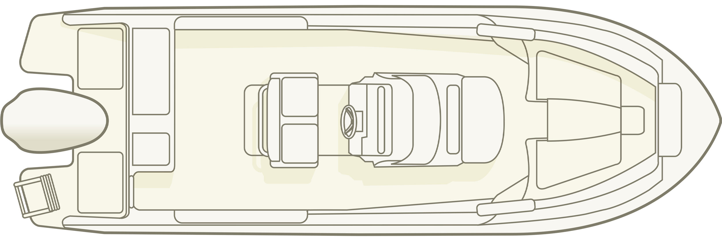 Fisherman 236 23 foot center console overhead illustration