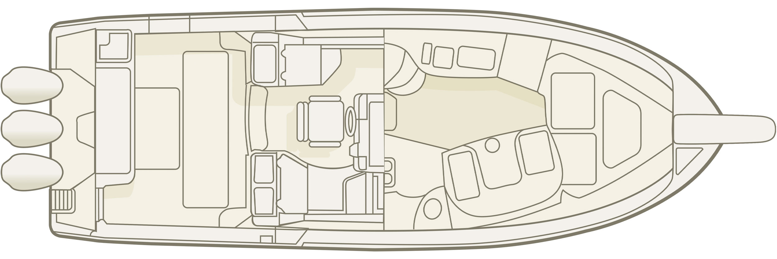 Express 370 Grady White 37 Foot Express Cabin Overhead Drawing