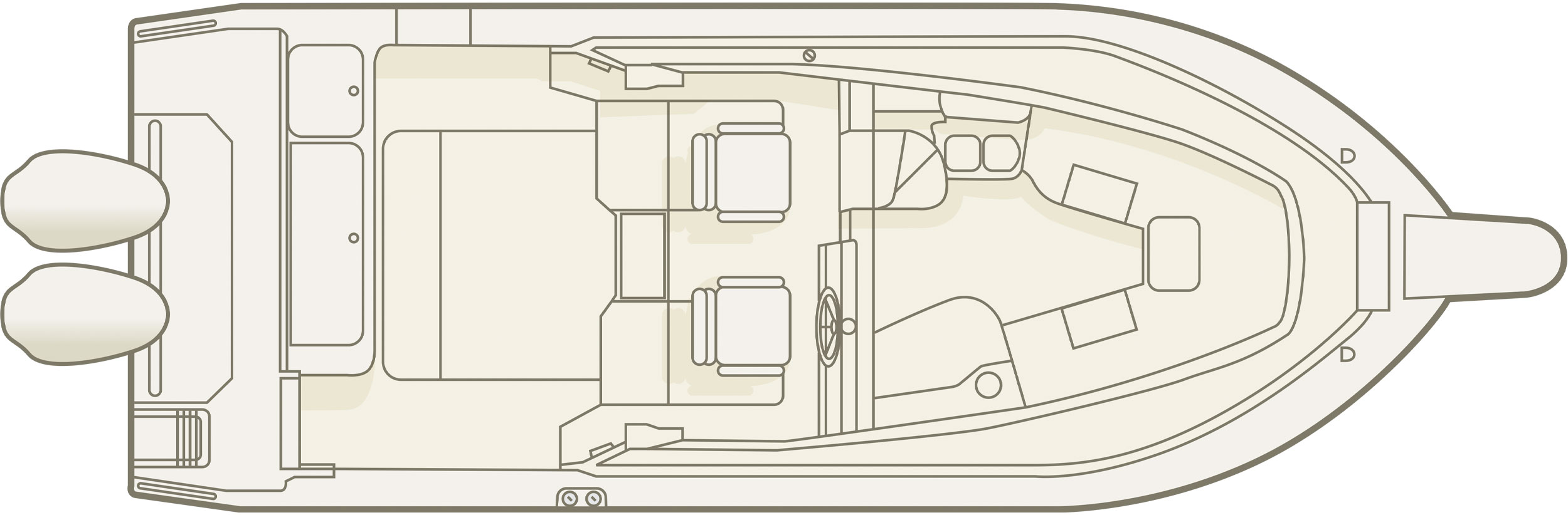 Grady-White Marlin 300 30 foot Walkaround Cabin Boat Overhead