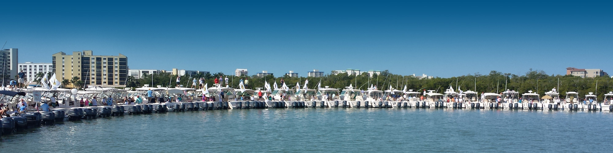 Grady-White raft-up featuring many Grady models