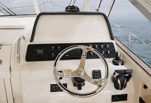 Grady-White Marlin 300 30-foot walkaround cabin boat helm
