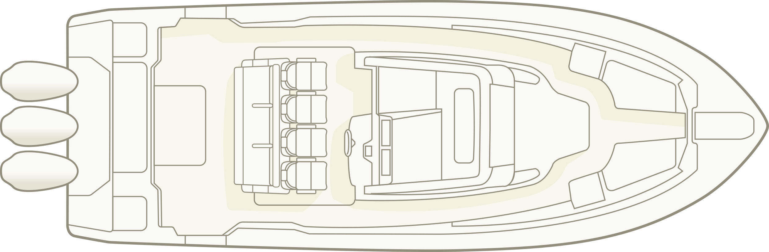 Grady-White Canyon overhead drawing showing layout of boat