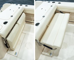 Grady-White Fisherman 236 23-foot center console foldaway aft bench seat