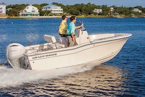 Grady-White Fisherman 180 18-foot center console starboard side running