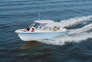 Grady-White Freedom 285 28-foot dual console boat running port side