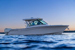 Grady-White Freedom 345 dual console boat starboard side on the water