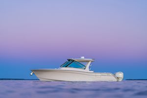 Grady-White Freedom 345 dual console boat beauty shot port side