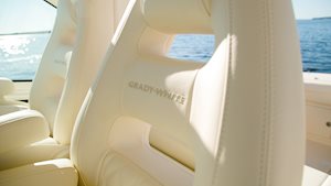 Command Elite helm chairs on a Grady-White Freedom 345 dual console boat