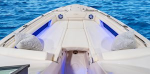 Bow seating on a Grady-White Freedom 345 Dual Console