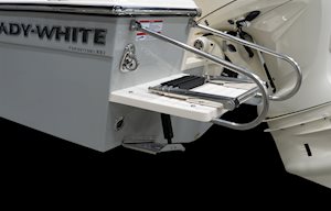 Grady-White Fisherman 180 18-foot center console swim platform aft port side with ladder