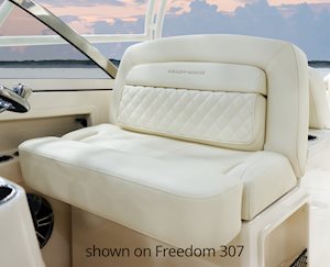 Grady-White Freedom 325 32-foot dual console fishing boat helm seating