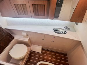 Head interior on a Grady-White Freedom 345 Dual Console
