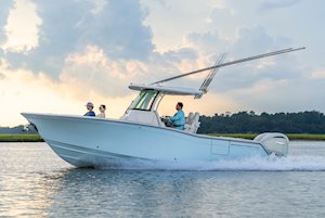 Grady-White Canyon 271 27-foot center console port side running