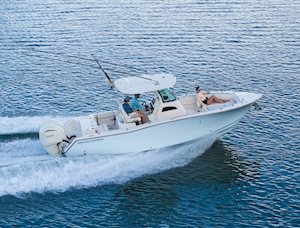 Grady-White Canyon 271 27-foot center console boat aerial running