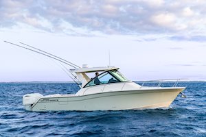 Grady-White Boats Express 340 33-foot Express Cabin starboard side cruising