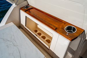 Grady-White Boats Express 340 33-foot Express Cabin bar with retracting storage door